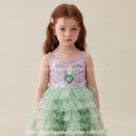 Vestido Infantil Princesa Sereia do Oceano com Tule e Pérolas Luxo - Boutique Baby Kids