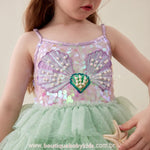 Vestido Infantil Princesa Sereia do Oceano com Tule e Pérolas Luxo - Boutique Baby Kids