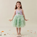 Vestido Infantil Princesa Sereia do Oceano com Tule e Pérolas Luxo - Boutique Baby Kids