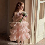 Vestido Infantil de Festa Princesa com Camadas de Tule Rosa - Boutique Baby Kids 