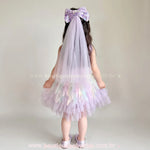 Vestido Infantil Reino das Sereias com Tule e Paetês Lilás - Boutique Baby Kids
