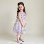 Vestido Infantil Reino das Sereias com Tule e Paetês Lilás - Boutique Baby Kids