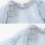 Detalhes do Vestido Infantil Elsa Reino de Gelo com Tule e Mangas Bufantes - Boutique Baby Kids