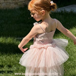 Vestido Infantil Sonho de Bailarina em Tule com Pérolas Rosa Luxo - Boutique Baby Kids