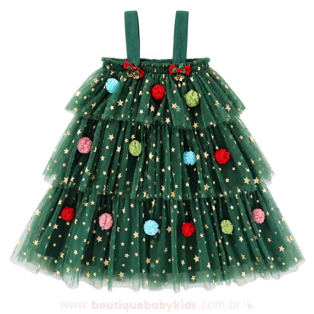 Vestido Infantil Temático Fantasia Árvore de Natal - Boutique Baby Kids