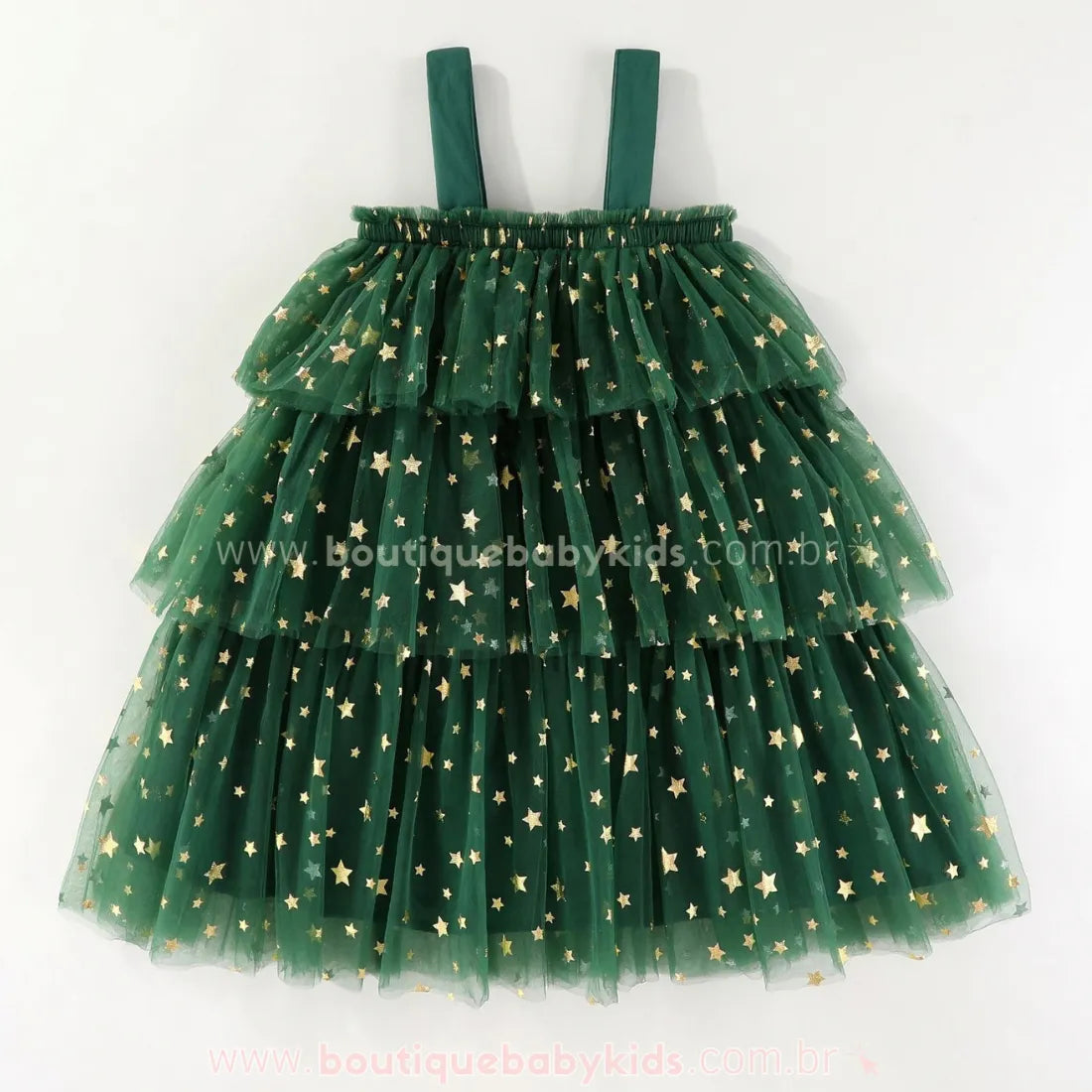 Vestido Infantil Temático Árvore de Natal