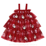 Vestido Infantil de Natal Temático Papai Noel Tule Vermelho - Boutique Baby Kids