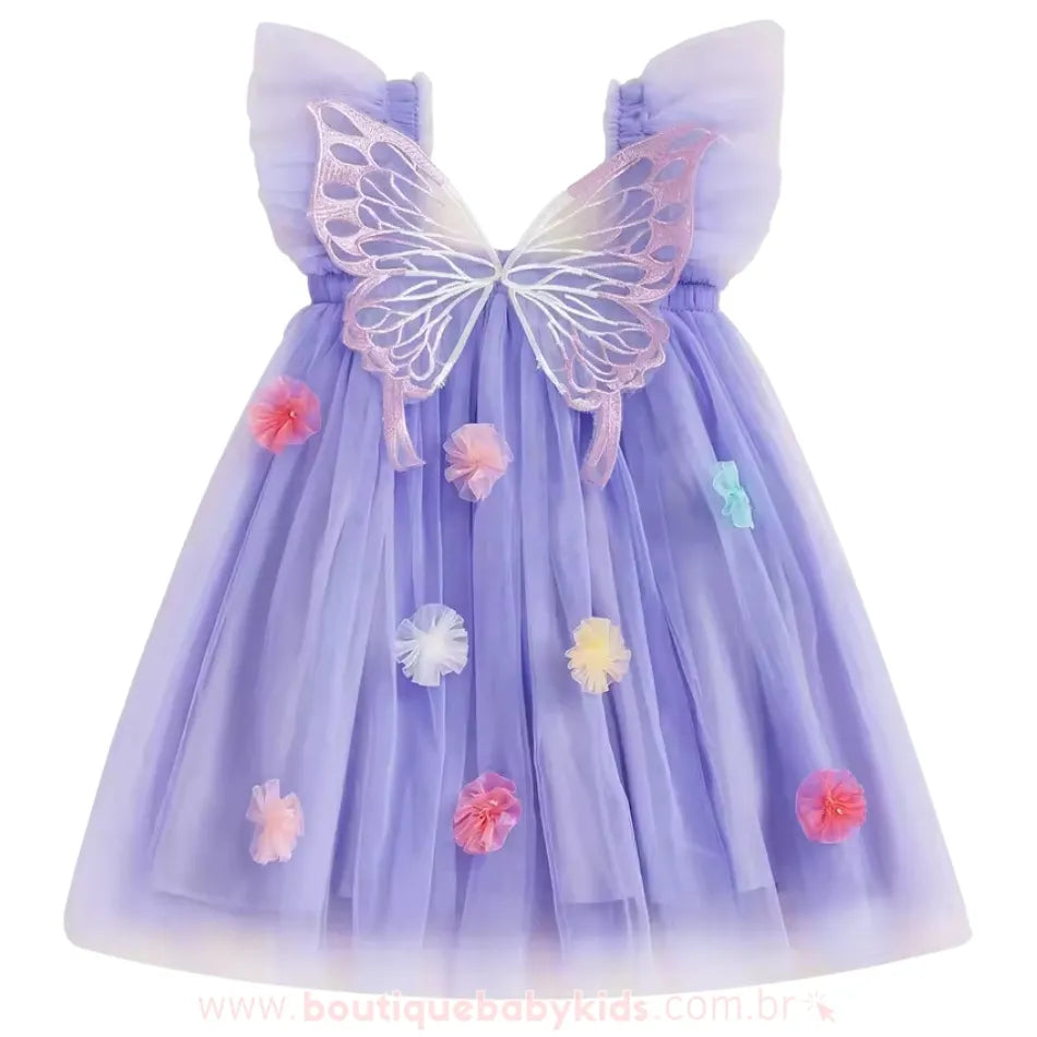 Vestido Infantil Tule Borboleta dos Sonhos