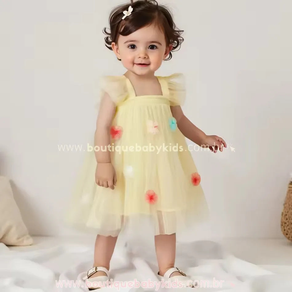 Vestido Infantil Tule Borboleta dos Sonhos