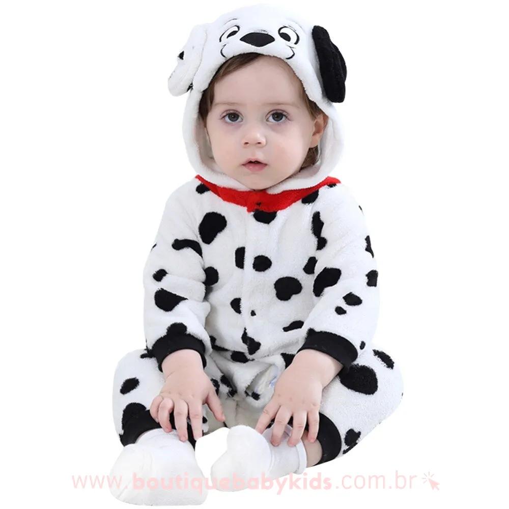 Macacão Bebê Fantasia Cachorrinho 101 Dálmatas Mesversário - Boutique Baby Kids