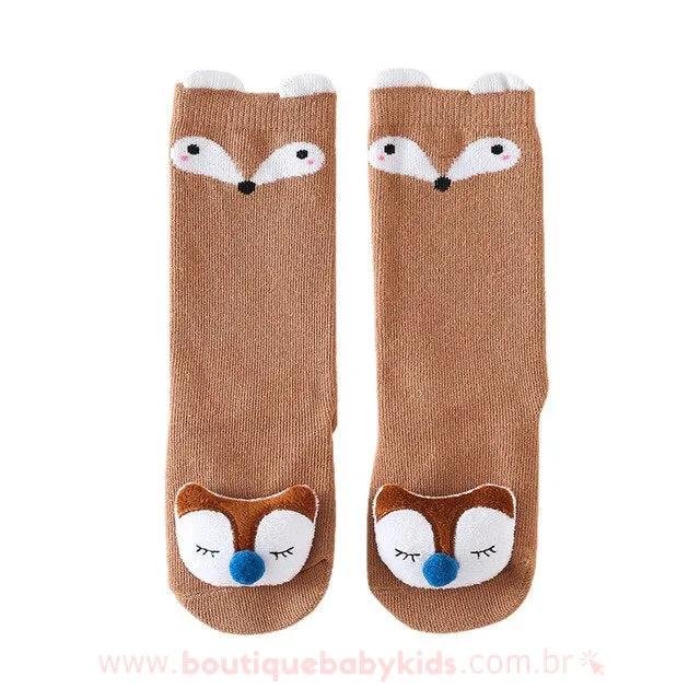 Meia Bebê Bichinhos 3D Antiderrapante - Frete Grátis - Boutique Baby Kids