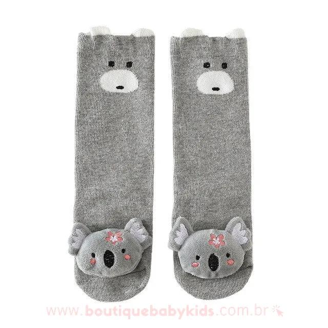 Meia Bebê Bichinhos 3D Antiderrapante - Frete Grátis - Boutique Baby Kids