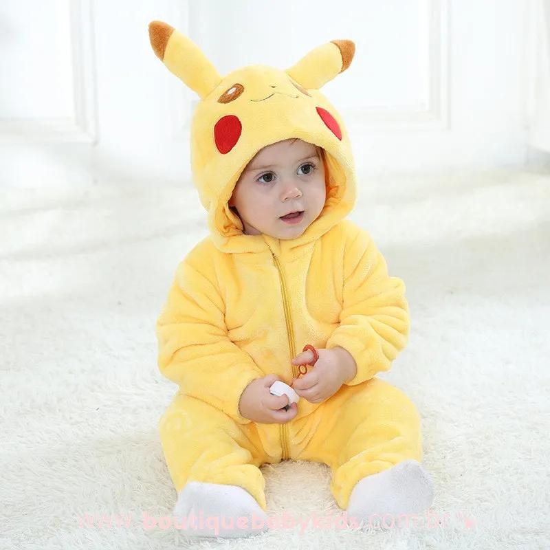 Macacão Bebê Fantasia Pokémon Pikachu - Boutique Baby Kids