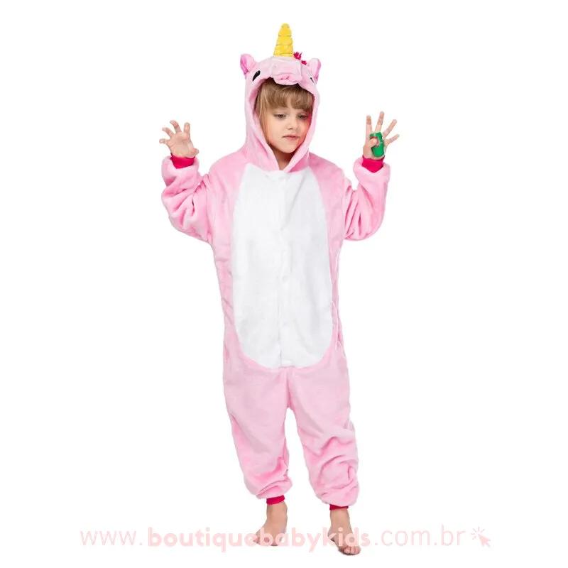 Pijama Infantil Fantasia Unicórnio Rosa