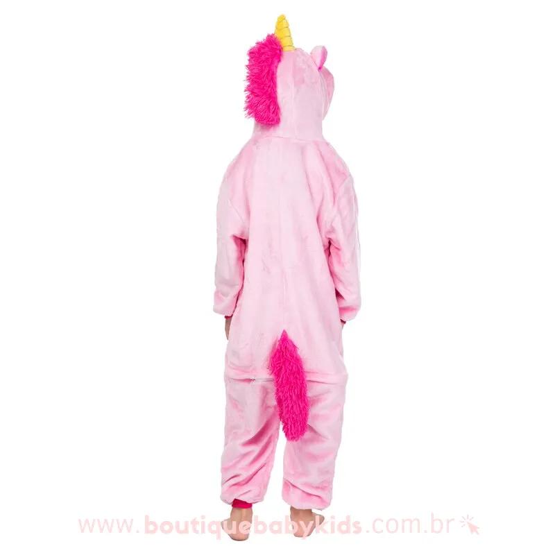 Pijama Infantil Fantasia Unicórnio Rosa