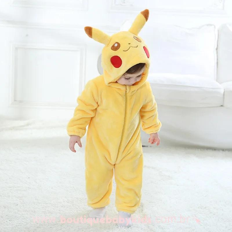 Macacão Bebê Fantasia Pokémon Pikachu - Boutique Baby Kids