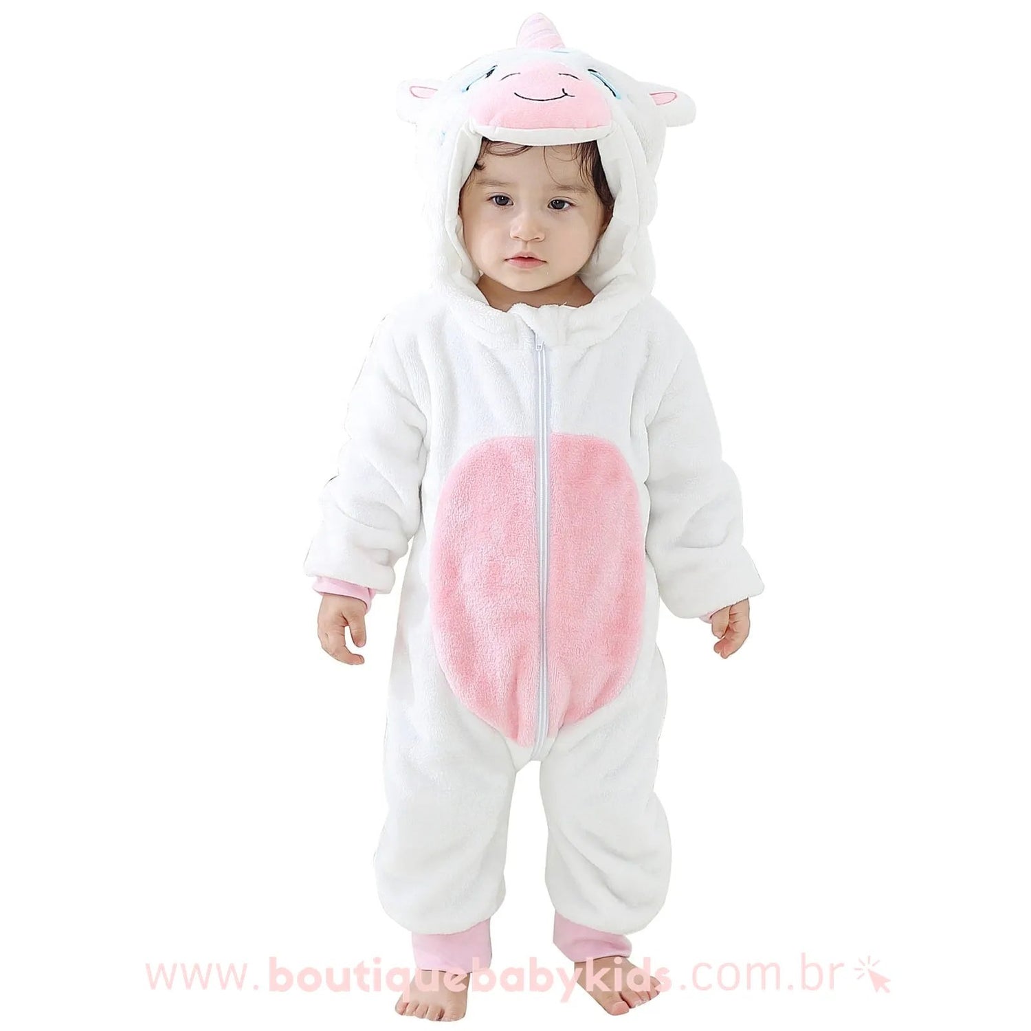 Macacão Bebê Soft Fantasia Bichinho Unicórnio Branco - Frete Grátis - Boutique Baby Kids