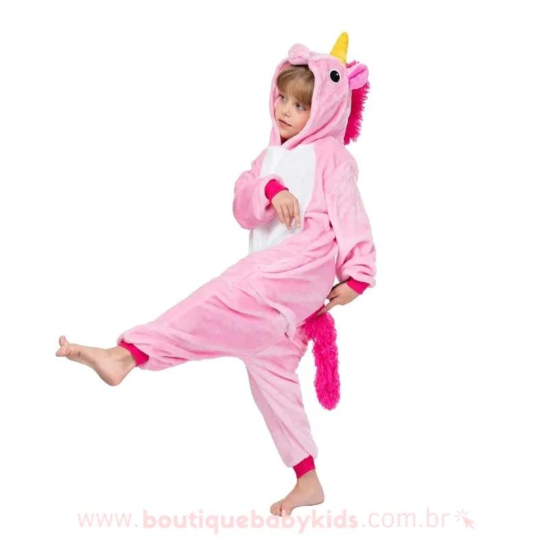 Pijama Infantil Fantasia Unicórnio Rosa