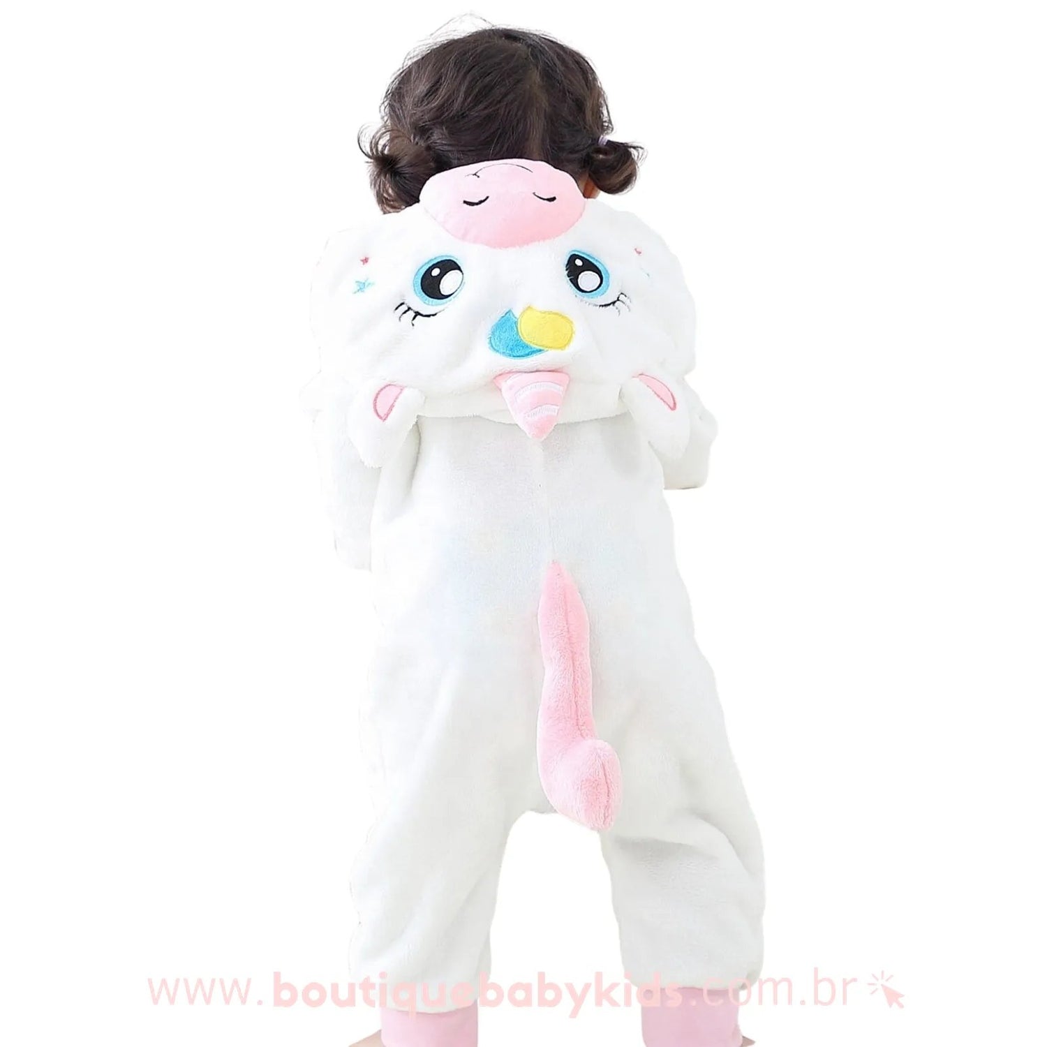 Macacão Bebê Soft Fantasia Bichinho Unicórnio Branco - Frete Grátis - Boutique Baby Kids