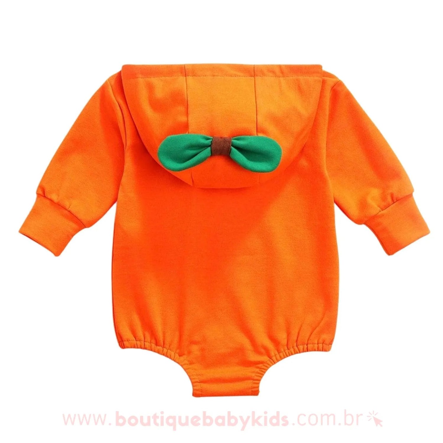 Body Bebê Fantasia Fruta Laranja com Capuz