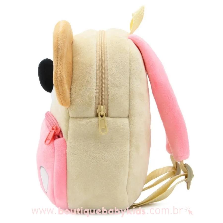 Mochila Infantil Costas Peluciada Bichinho Coala Rosa - Boutique Baby Kids