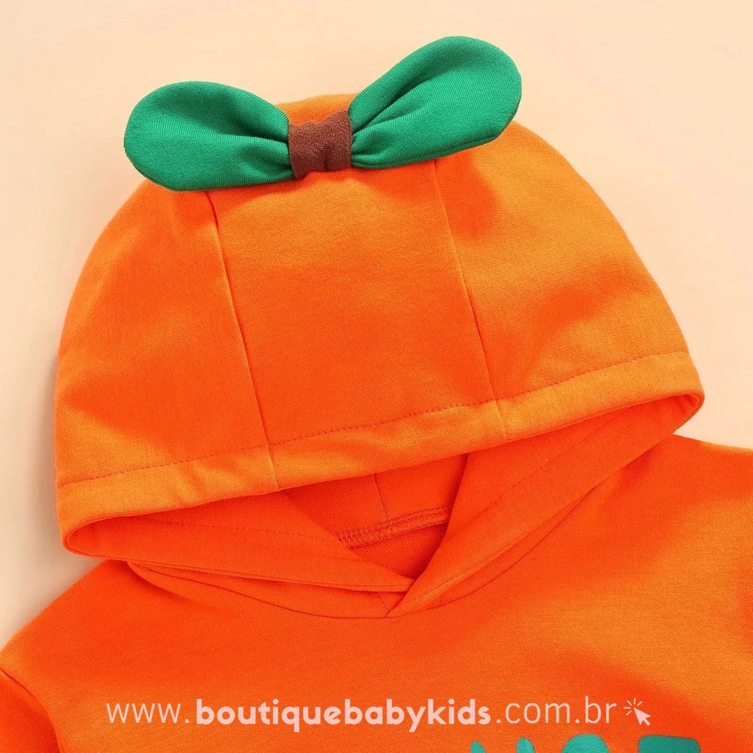 Body Bebê Fantasia Fruta Laranja com Capuz