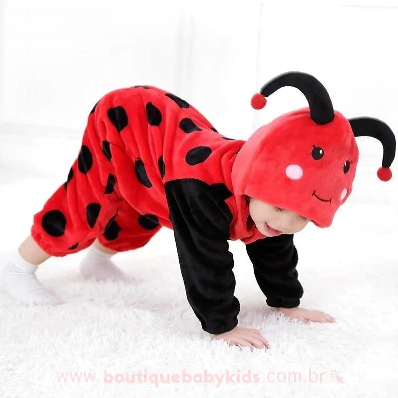 Macacão Bebê Inverno Fantasia Joaninha - Frete Grátis - Boutique Baby Kids