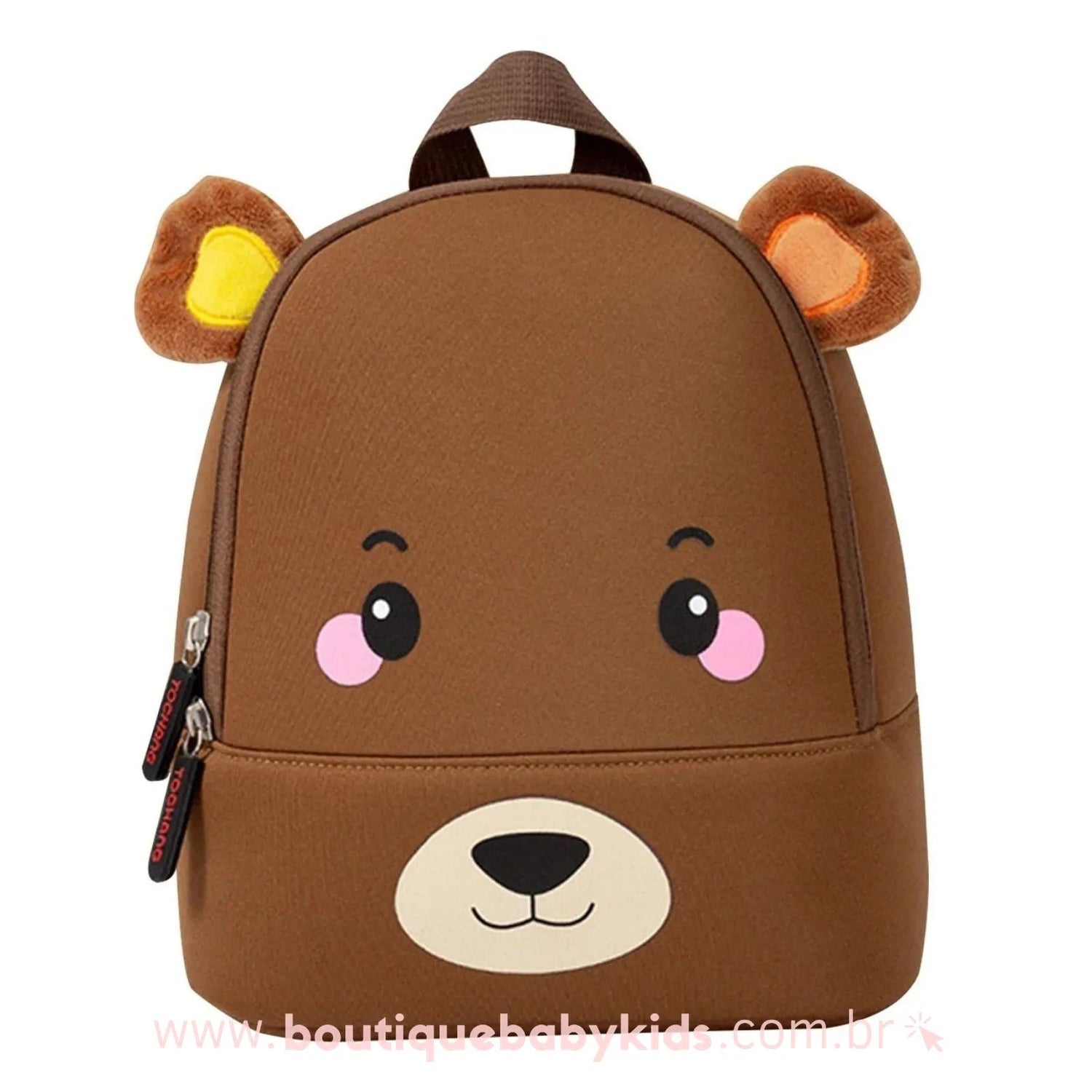 Mochila Infantil Costas Ursinho Marrom 3D - Frete Grátis - Boutique Baby Kids