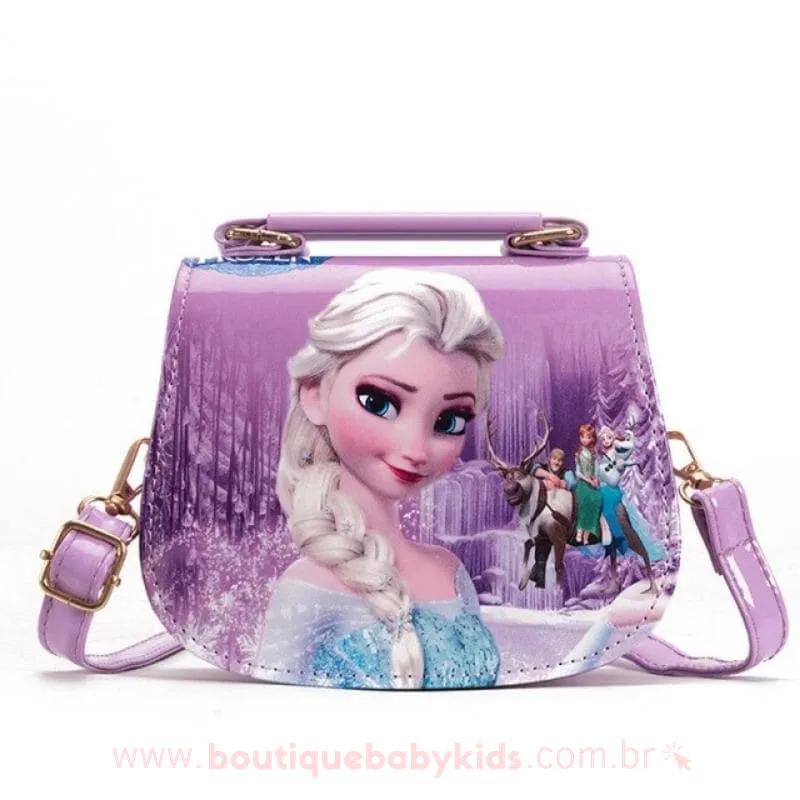 Bolsa Infantil Frozen Elsa Lilás Alça Ajustável - Frete Grátis