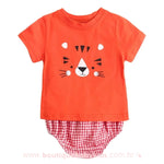 Conjunto Bebê Estampa Tigre com Tapa Fralda Laranja - Boutique Baby Kids