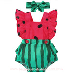 Body Bebê Fantasia Frutinha Melancia com Faixa - Boutique Baby Kids