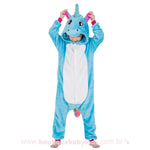 Pijama Macacão Infantil Kigurumi Fantasia Unicórnio Azul - Boutique Baby Kids