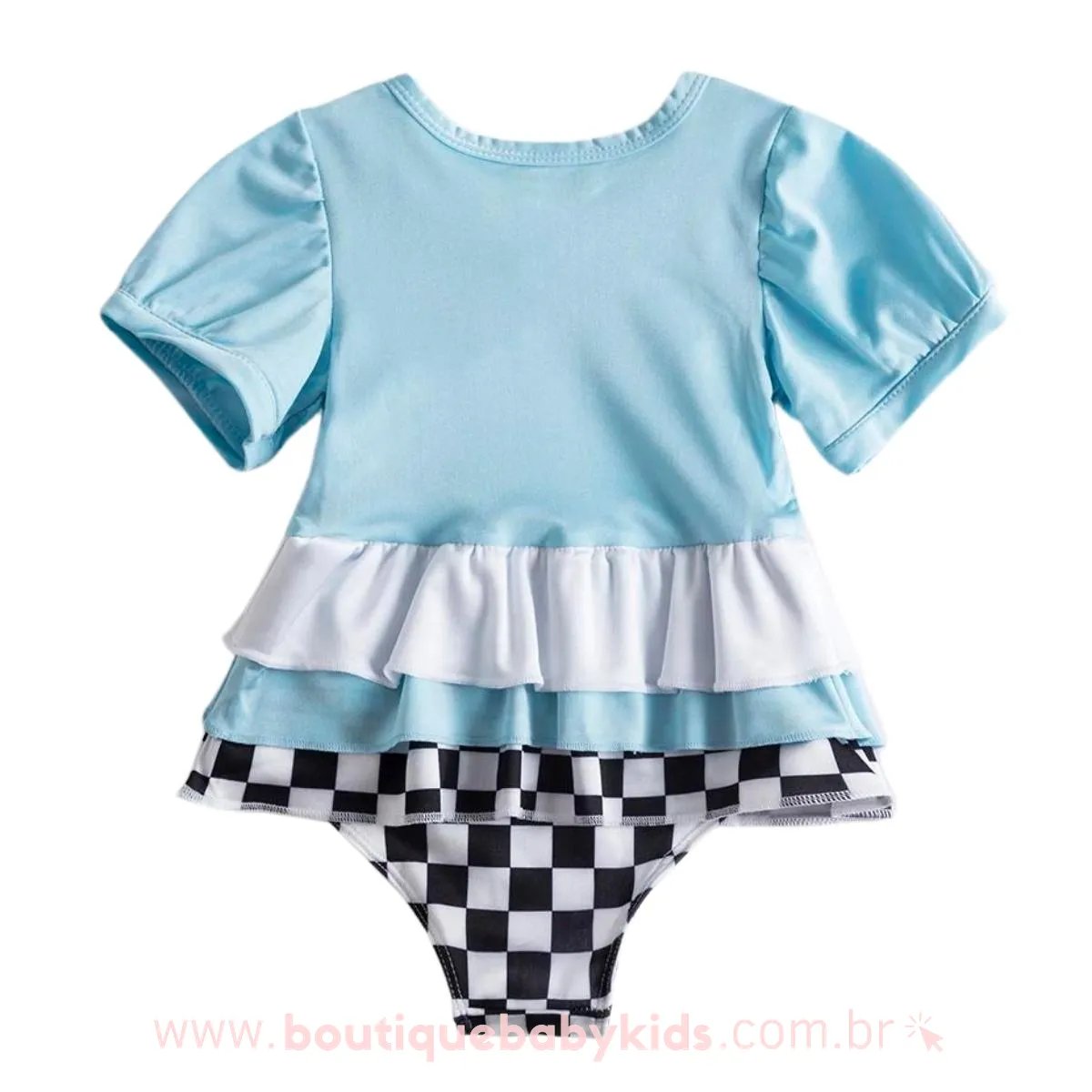 Maiô Infantil Alice no País das Maravilhas Azul - Boutique Baby Kids