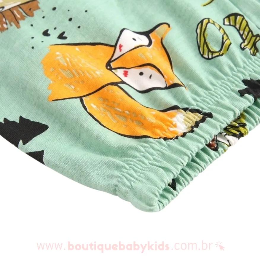 Calça Bebê Estampa Animais Verde