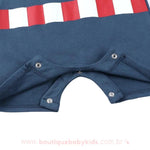 Macacão Bebê Fantasia Herói Capitão América Azul Mesversário - Boutique Baby Kids