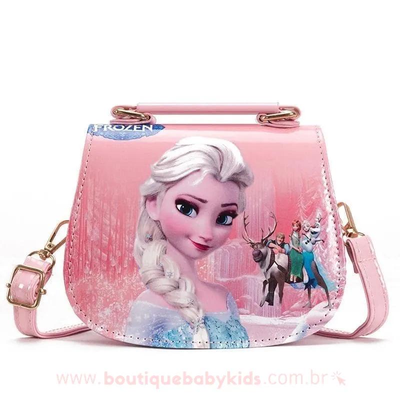 Bolsa Infantil Frozen Elsa Rosa Alça Ajustável - Frete Grátis