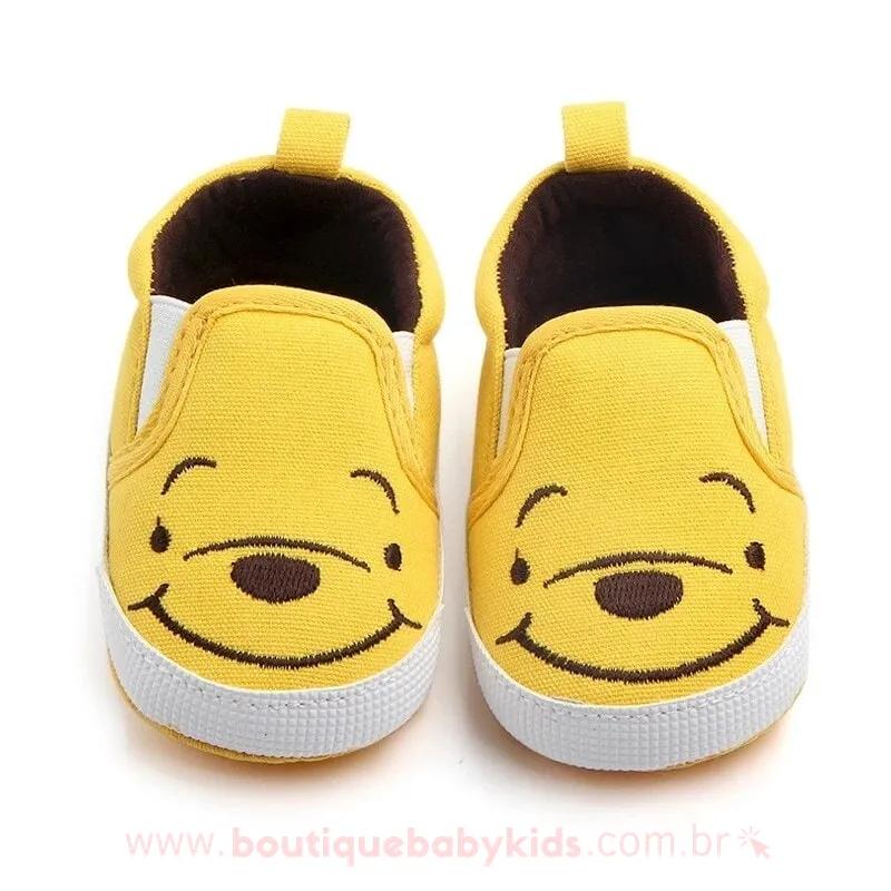 Tênis Bebê Slip Disney Ursinho Pooh Amarelo - Frete Grátis - Boutique Baby Kids
