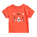 Conjunto Bebê Estampa Tigre com Tapa Fralda Laranja - Boutique Baby Kids