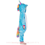 Pijama Macacão Infantil Kigurumi Fantasia Unicórnio Azul - Boutique Baby Kids