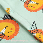 Macacão Bebê Estampa Leãozinho Manga Longa Verde - Boutique Baby Kids