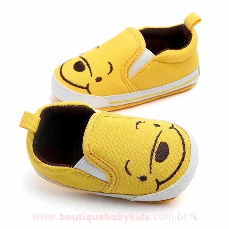 Tênis Bebê Slip Disney Ursinho Pooh Amarelo - Frete Grátis - Boutique Baby Kids