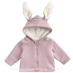 Casaco Bebê Infantil Coelhinho Forrado com Pelos Capuz Orelhinhas Rosa - Frete Grátis - Boutique Baby Kids 