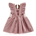 Salopete Bebê Veludo Cotelê Raposa Rosa - Frete Grátis