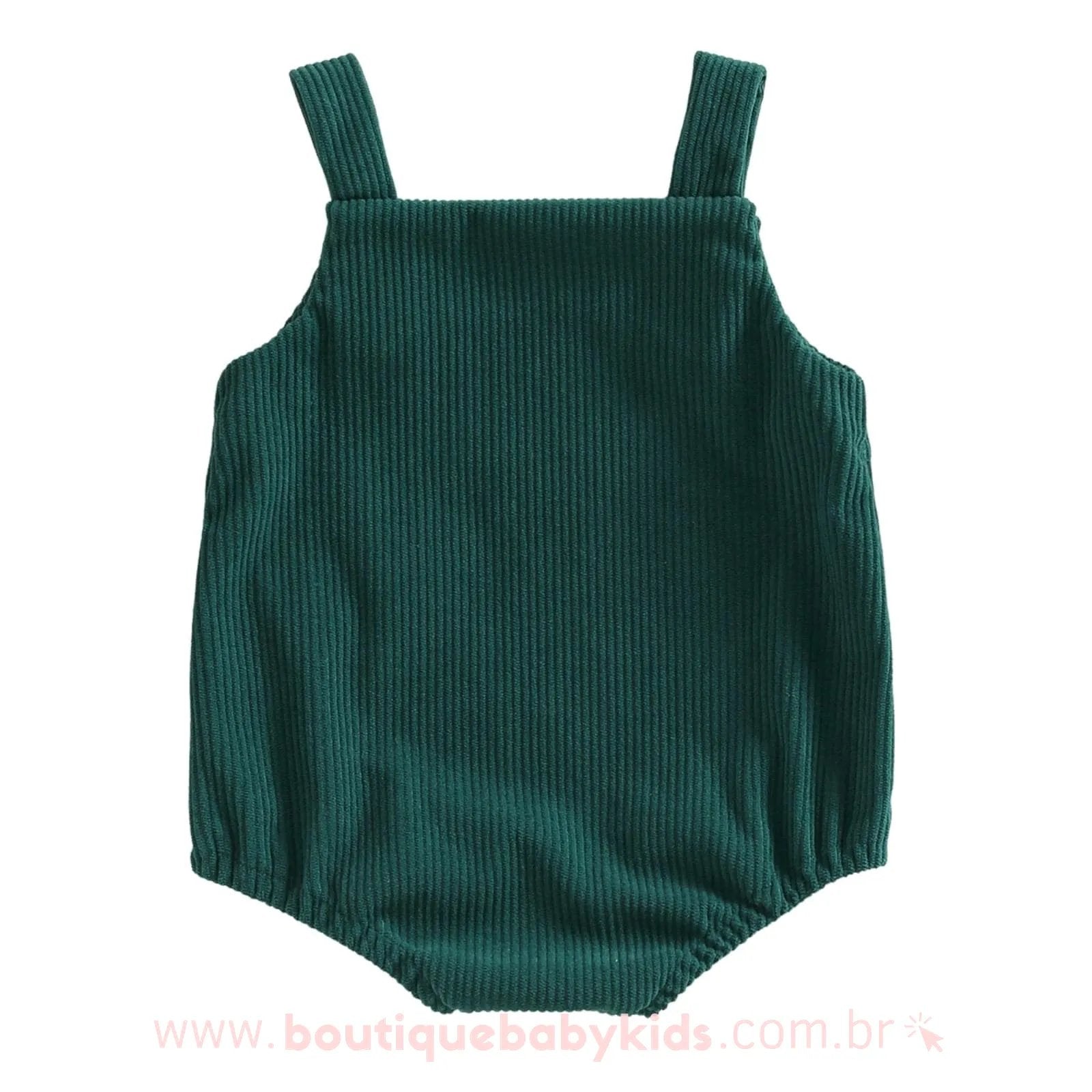 Body Bebê Jardineira Bordado Natal Verde - Boutique Baby Kids