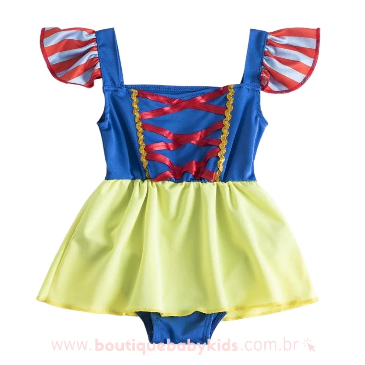 Maiô Infantil Disney Princesa Branca de Neve com Saia Embutida - Boutique Baby Kids