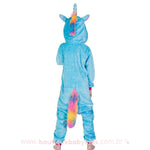 Pijama Macacão Infantil Kigurumi Fantasia Unicórnio Azul - Boutique Baby Kids