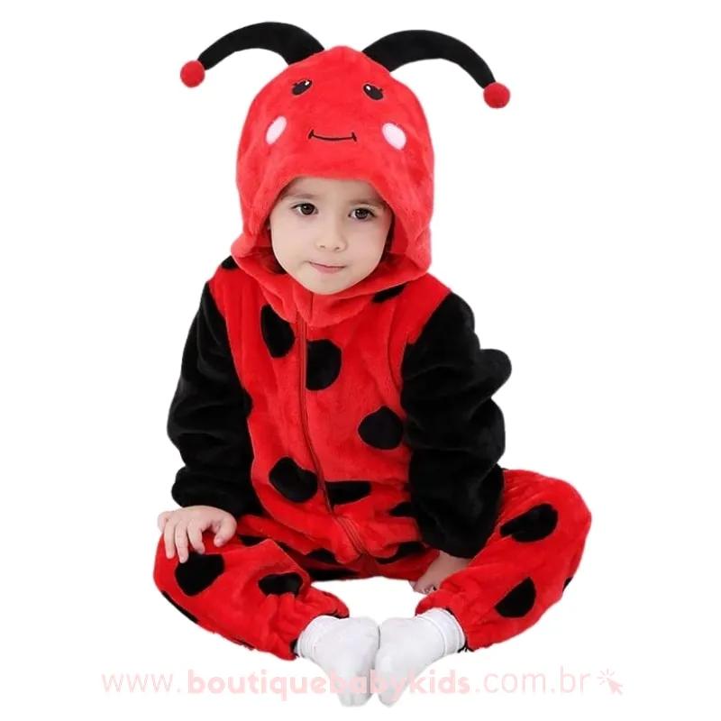 Macacão Bebê Inverno Fantasia Joaninha - Frete Grátis - Boutique Baby Kids