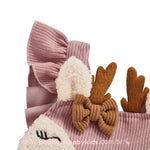 Salopete Bebê Veludo Cotelê Raposa Rosa - Frete Grátis