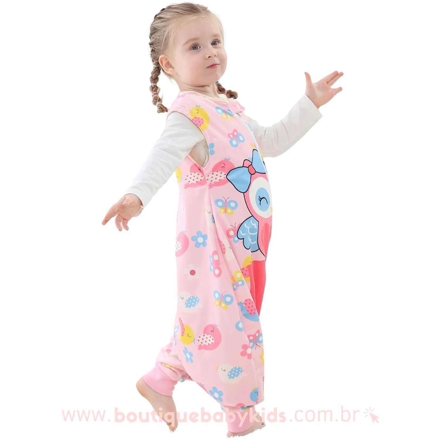 Saco de Dormir Infantil Coruja Rosa - 1 a 6 Anos - Frete Grátis - Boutique Baby Kids