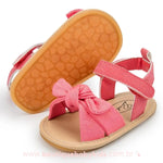 Sandália Bebê Primeiros Passos Laço Frontal Rosa - Boutique Baby Kids